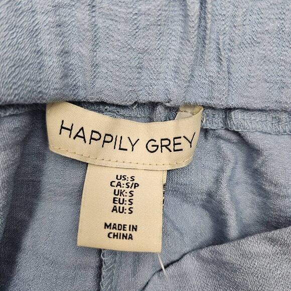 Happily Grey Blue High Rise Rayon Tailored Shorts Junior's Size Small - Picture 6 of 11